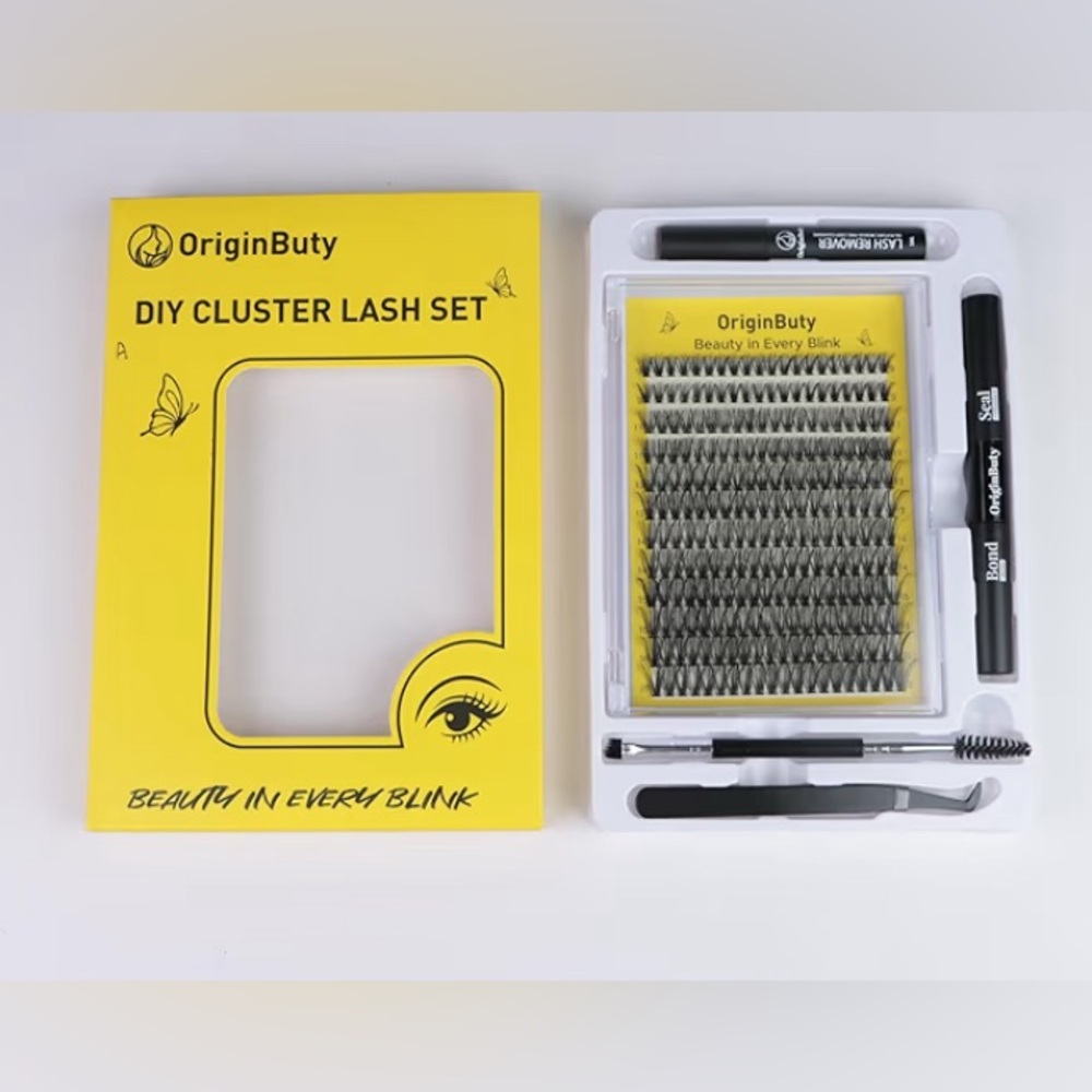 NEW OriginButy DIY Cluster Lash Set 💛 Wispy Fuller Lash Extensions Kit